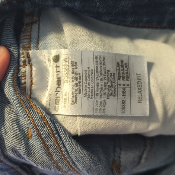 Carhartt Brand Work Jeans Relaxed Fit Rugged Flex Size 6 Regular Model BD5383W - Picture 8 of 11